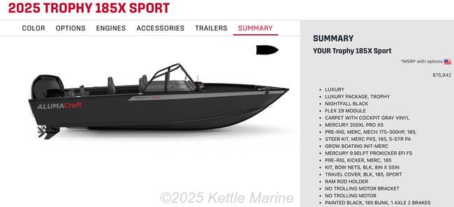 2025 Alumacraft Trophy 185X SP